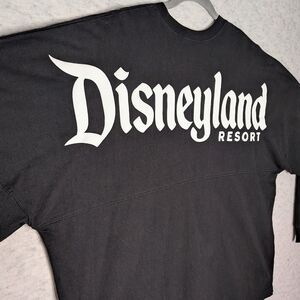 Disneyland Logo Spirit Jersey Black Long Sleeve Men's Tee Sz XXL Crew Neck